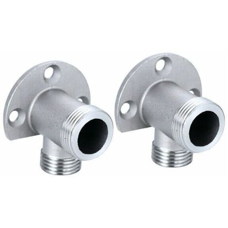 Kit d'installation pour système de douche extérieure qui relie les tuyaux aux robinets exposés. Mitigeur thermostatique.