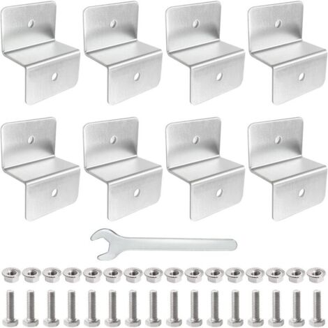 Kit d’installation solaire en aluminium 8 pièces – Support Z pour panneaux photovoltaïques, adapté aux toits de fourgonnettes, bateaux et cabanes, avec écrous et vis inclus