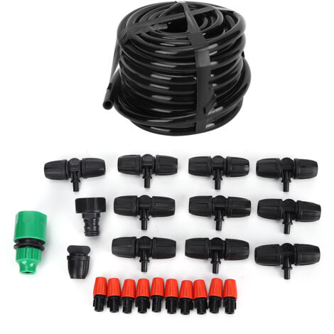 Kit d'irrigation automatique 10m pour jardin avec buses et système de brumisation