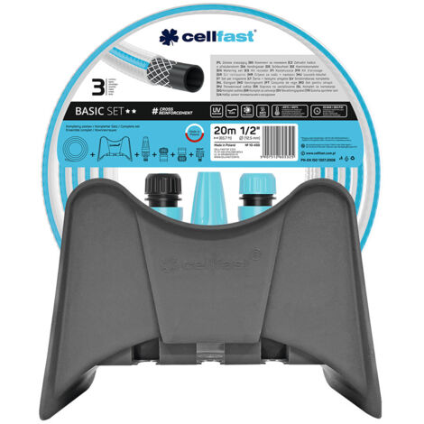 Kit D'irrigation De Base, Tuyau 12,5 Mm X 20 M, Support De Suspension Et Connecteurs Cellfast