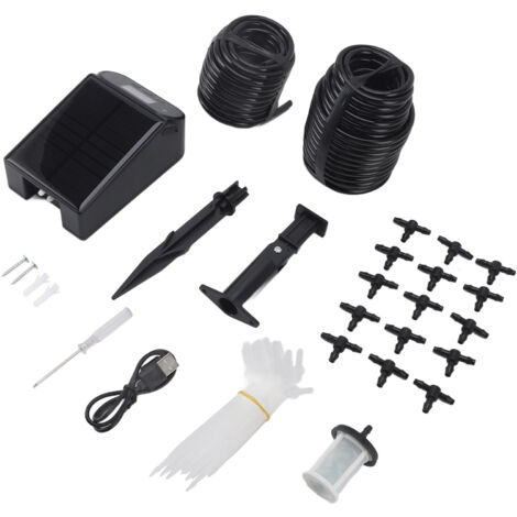 Kit d'irrigation et d'arrosage à énergie solaire SW15, système de fleurs automatique avec synchronisation pour 15 plantes en pot