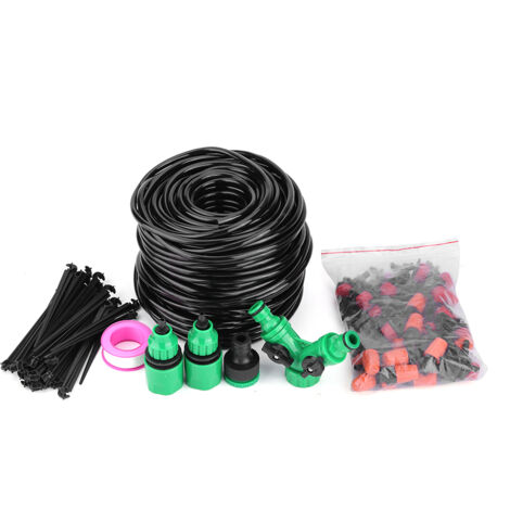 Kit d'irrigation goutte à goutte 40 mètres pour serre et jardin, système de micro-arrosage pour plantes
