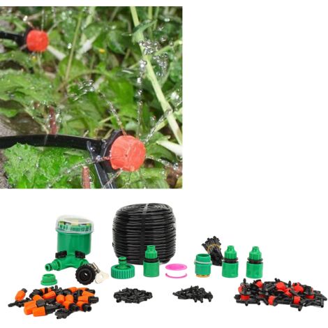 Kit d'Irrigation Goutte à Goutte Automatique avec Minuteur et Tuyau de 50 m - Arrosage Intelligent pour Jardin, Pelouse et Serre
