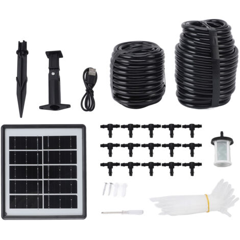 Kit d'irrigation goutte à goutte automatique solaire, système d'arrosage intelligent à monter soi-même