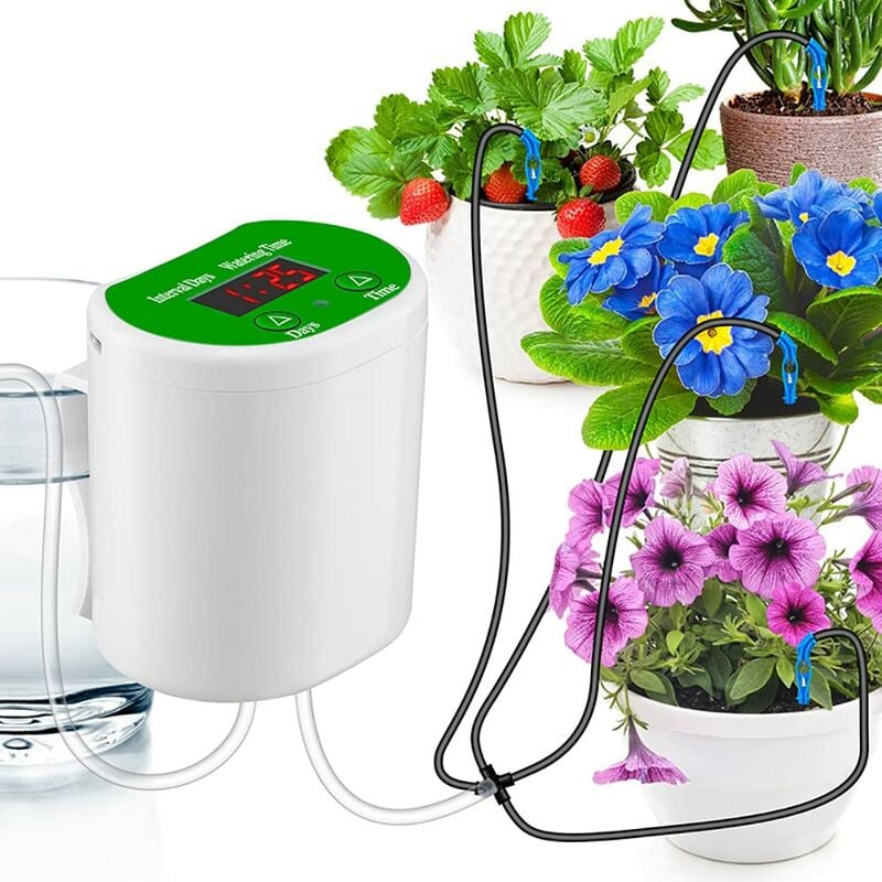 Kit d'irrigation goutte à goutte automatique, Système d'irrigation automatique pour plantes d'intérieur, chargement usb diy Kit d'irrigation, Système