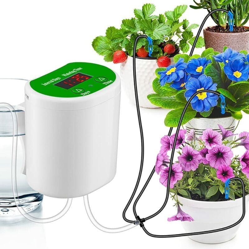 Kit d'irrigation goutte à goutte automatique, Système d'irrigation automatique pour plantes d'intérieur, chargement usb diy Kit d'irrigation, Système