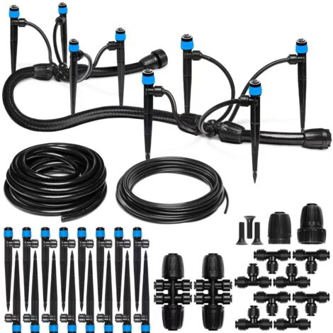 Kit d'irrigation goutte à goutte pour jardin, système d'irrigation goutte à goutte réglable connecté pour plates-bandes surélevées, serre