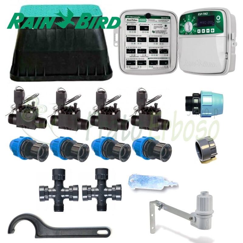 Rain Bird - Kit d'arrosage 4 zones avec programmateur extérieur
