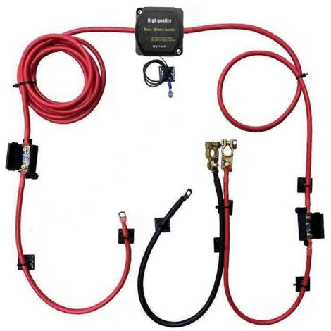 Kit d'isolateur de batterie double automatique 12 V de 6 m pour camping-car, camion et VTT
