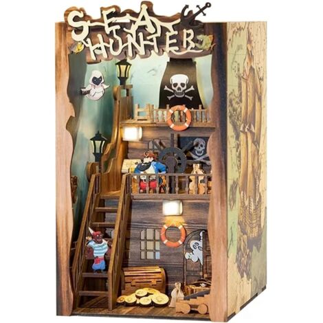Kit DIY 3D Puzzle en Bois pour Créer un Mini Livre Décoratif - Ornement de Table ou Insert pour Bibliothèque