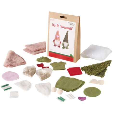 BOLTZE GRUPPE Kit DIY pour créer soi-même des décorations, 2 gnomes, 22 cm.