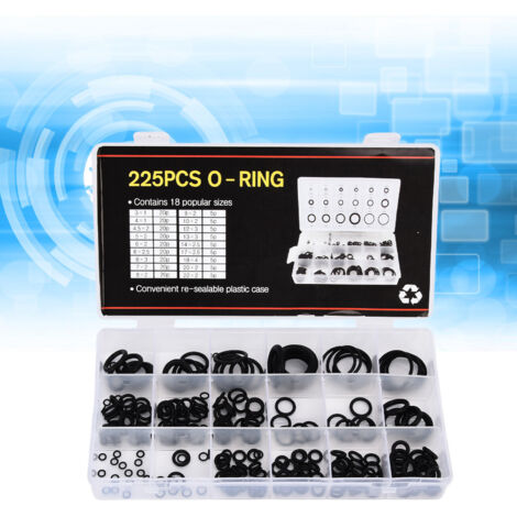 [Kit d'O-Rings] [225 Pièces] [Assortiment de Joints en Caoutchouc] [Boîte de Stockage Organisée] [20mm/5mm] [Pour Électricité et Automobile]