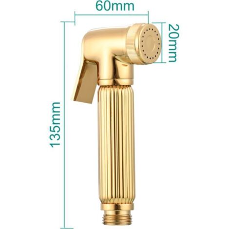 Kit doccetta bidet per WC, doccetta bidet portatile in ottone con tubo flessibile e supporto per il bagno, stile antico