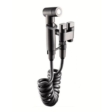KIT DOCCETTA DOCCINO MISCELATORE BIDET BAGNO RUBINETTO PULIZIA WC NERO 366sw
