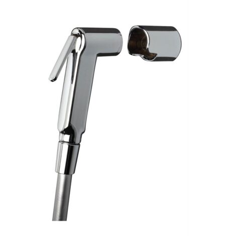 Kit doccetta shut-off cromo + flessibile + supporto
