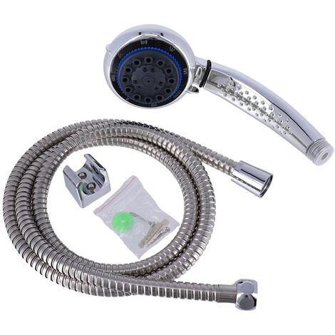 Kit doccia a 8 funzioni + flessibile in acciaio inox da 150 cm + supporto - cromo - Tendance