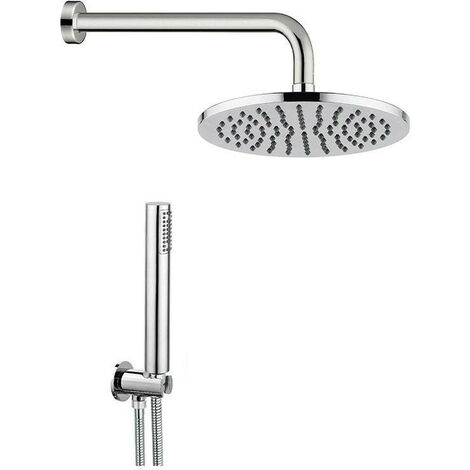 Kit Doccia CLASS in ABS Cromato con Braccio Doccia + Soffione Tondo DIAM. 200x10 mm a 98 fori