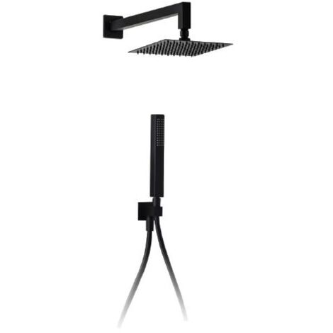 Kit Doccia Completo Quadro Nero - Misura Soffione 20 cm