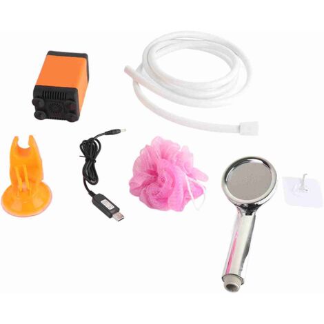 Kit doccia da esterno, pompa portatile silenziosa, ricaricabile tramite USB, per casa, campeggio e viaggi, pulizia