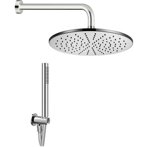 Kit Doccia Elegance Tondo 20T con Braccio Doccia + Soffione a Parete Tondo da diam. 200 mm