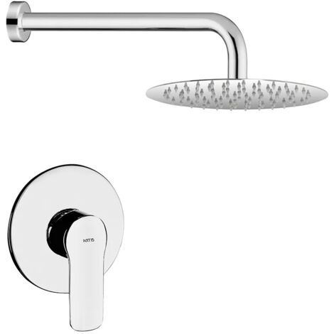 Kit doccia incasso con soffione tondo in acciaio inox  Punta+