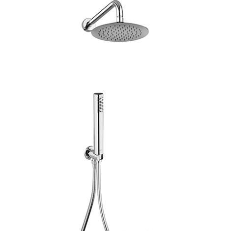 Kit doccia Jacuzzi tondo con soffione + braccio + doccetta e supporto con presa acqua art. 0SU00907JA00 cromato