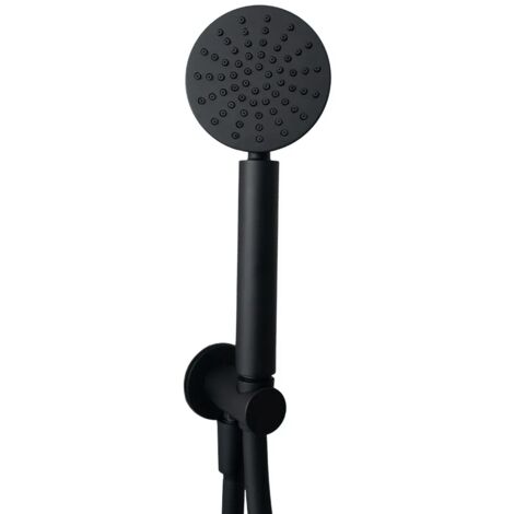 Kit doccia nero opaco con doccetta 8 cm e flessibile antitorsione 150 cm