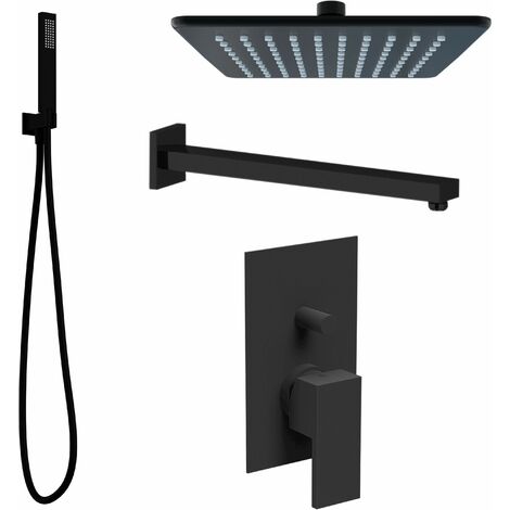 Kit doccia quadro nero opaco Ercos Italia R BNKISK0009  Nero opaco