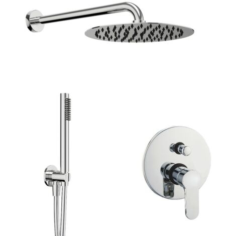 Kit doccia tondo completo di soffione doccetta e miscelatore con deviatore hope