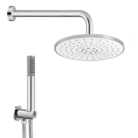 Kit doccia tondo cromo  con set doccia + soffione ABS 22 cm + braccio 40 cm