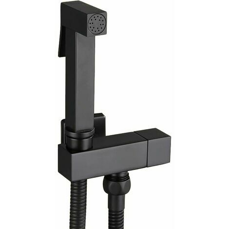 BSR Kit doccia wc, doccetta bidet in ottone nero kit completo doccetta bidet a parete