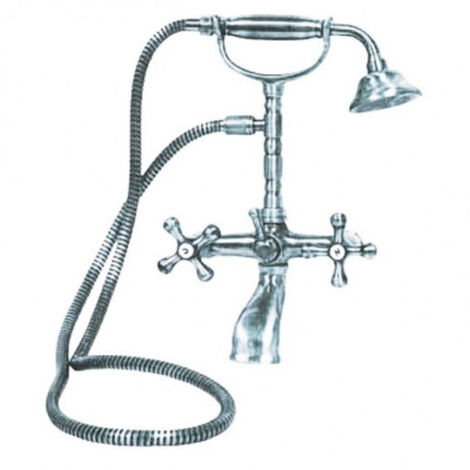 Kit Doccino e Miscelatore Doppio Comando per Vasca in Ottone Lecce Classic Cromato