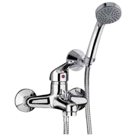 Kit Doccino e Miscelatore Monocomando per Vasca da Parete in Ottone Paini Cromato