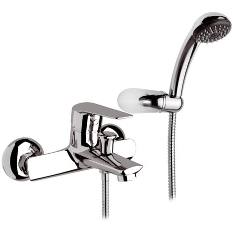 Kit Doccino e Miscelatore Monocomando per Vasca in Ottone Mariani Essenza Cromato