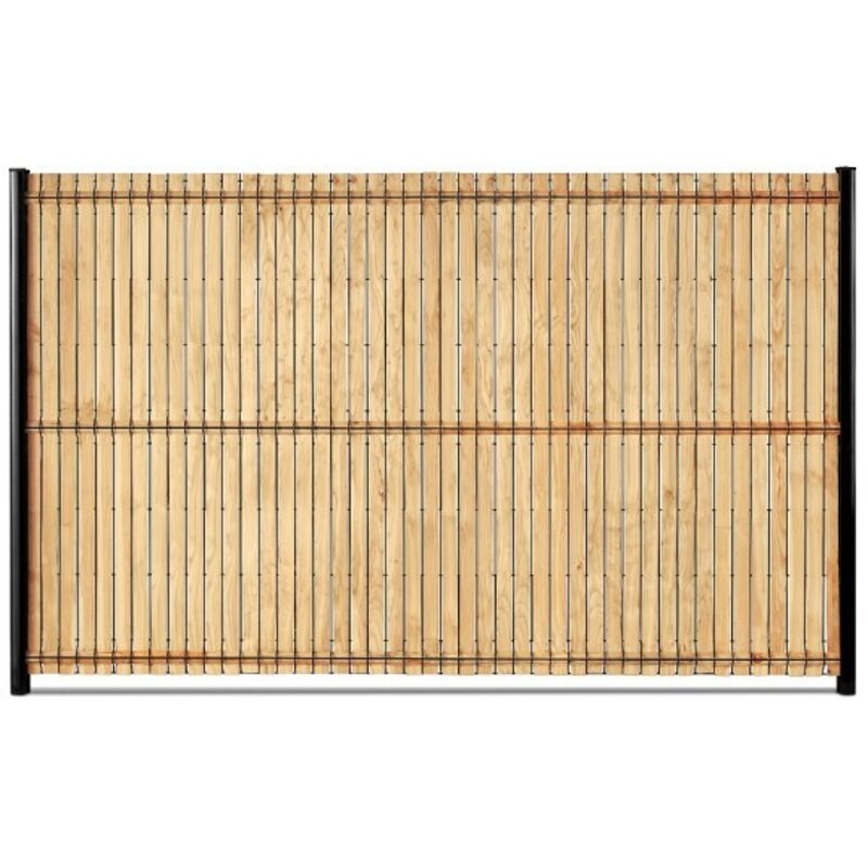 Kit d'occultation lattes bois m&eacute;l&egrave;ze pour panneau rigide maille 55 H1m53 x 2m50 ep 8mm