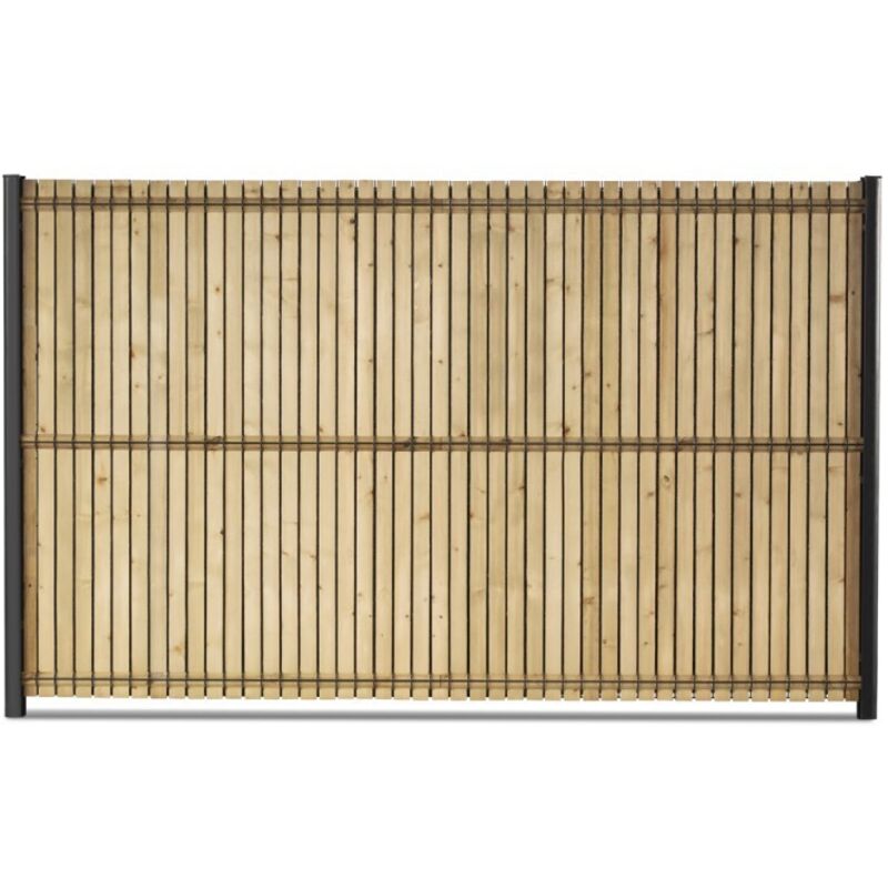 Gardenode - Kit occultation lattes bois sapin pour panneau rigide