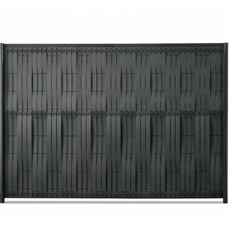 Kit d'occultation lattes composite à tresser H1m73 x L 2m50 maille 55 Gris anthracite
