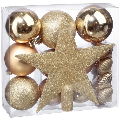 Kit dorado de 18 piezas para decorar el árbol - Feeric lights & christmas