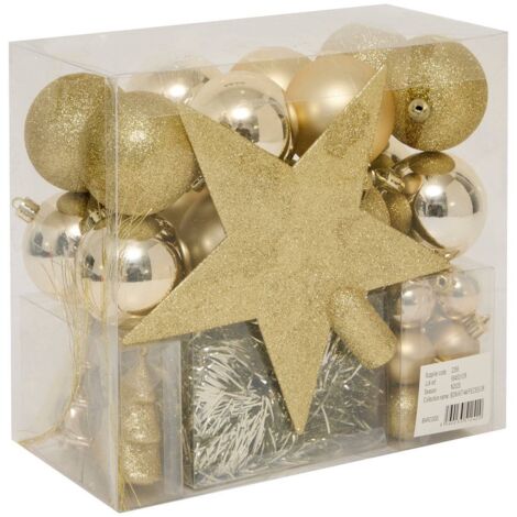Kit dorado de 44 piezas para decorar el árbol - Feeric lights & christmas