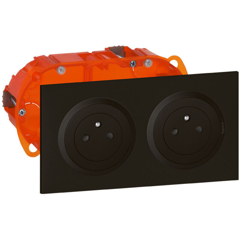 Legrand - Kit double prise de courant 2P+T Surface 16A précâblées Dooxie - Noir - 300402