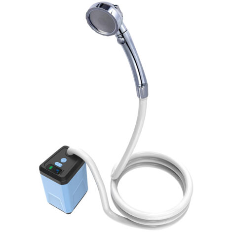 Kit Douche de Camping, Camping Douche Portable, pompe de douche de camping en plein air, pommeau de douche rechargeable，2 mètres de long,3 modes，Batterie Li-ion 3600mAh intégrée（bleu）