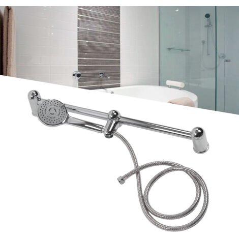 Kit Douche Murale avec Rail Slide Hauteur Adjustable à 360°, 1.5m Tuyau G1/2 et Stainless Steel 304 pour Maison et Salle de Bain