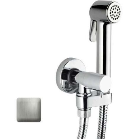 Kit douchette mitigeur WC 1/2”M, support et flexible nickel satiné Paloma - Bossini E57033094