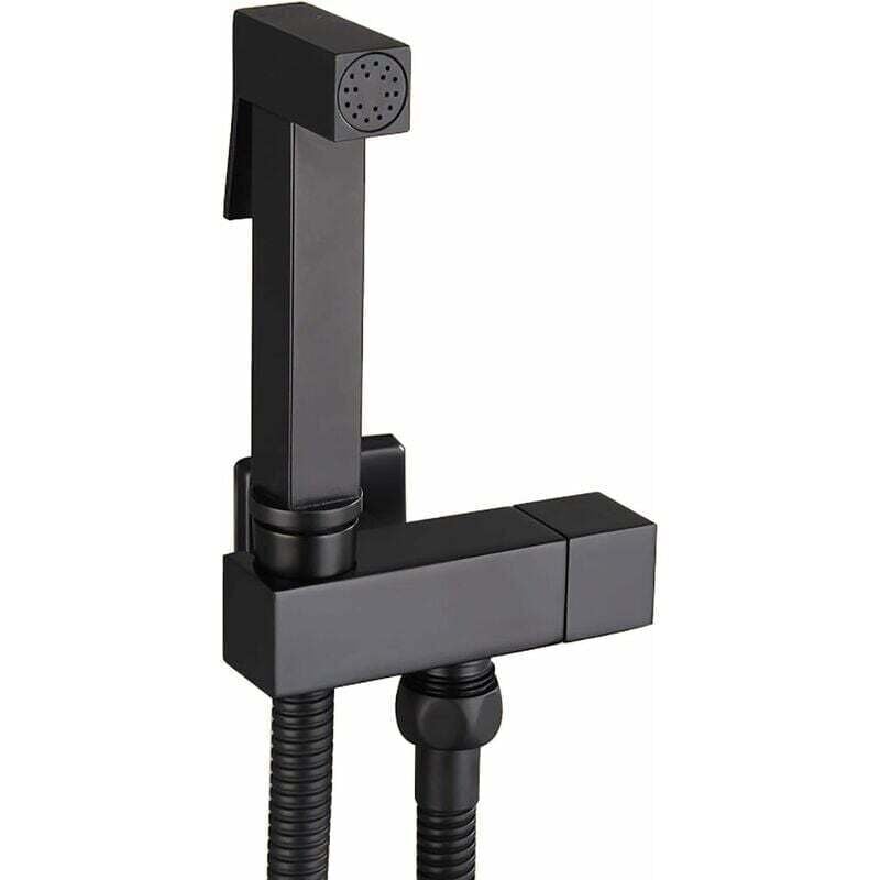 Kit Douchette wc Noir - Pulvérisateur de Bidet à Main en Laiton, Hygiène Personnelle