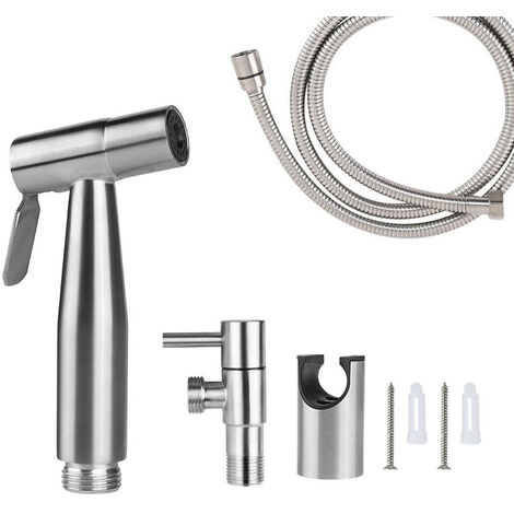 Kit Douchette WC ,   Tuyau de 1,5 m et Support, Adaptateurs de G1/2