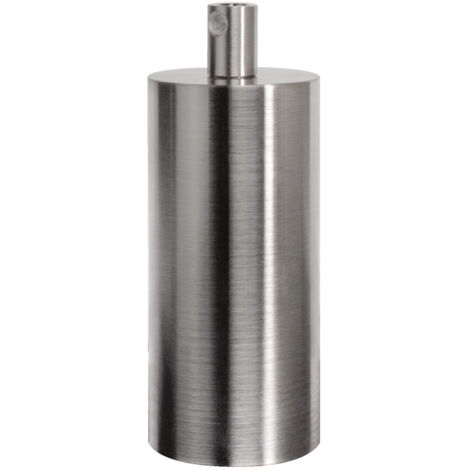 Kit Douille E27 + Cache douille métal cylindrique alu brossé - Tibelec