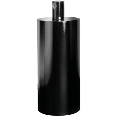 Kit Douille E27 + Cache douille métal cylindrique noir chromé - Tibelec