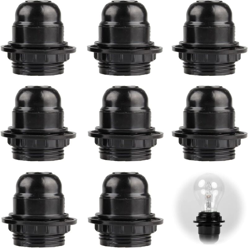Csparkv - Kit Douille E27 En Bakélite Douille a Vis e27 Noire Support D'Ampoule E27 Bakélite Utilisé Pour Remplacer Douilles De Lampe,Lampes De