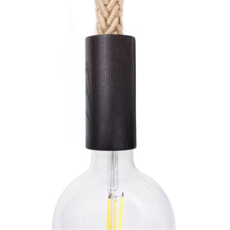 Kit douille E27 en bois pour corde 2XL  Effet Wengé