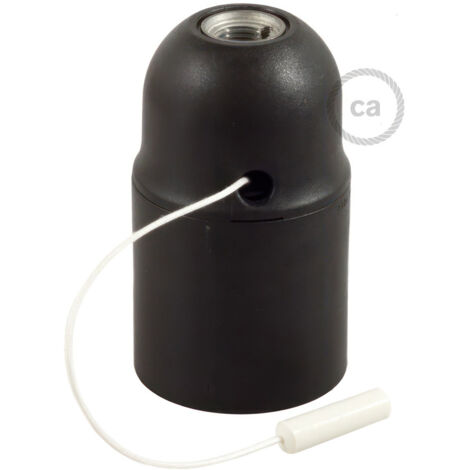 Kit douille E27 en thermoplastique avec interrupteur à tirette  Noir